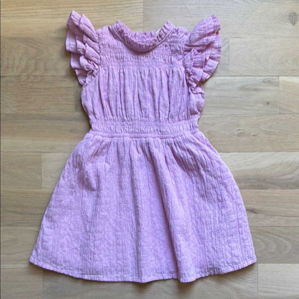 J. Crew Factory Girls’ Smocked Gauze Dress Pink - Size 4